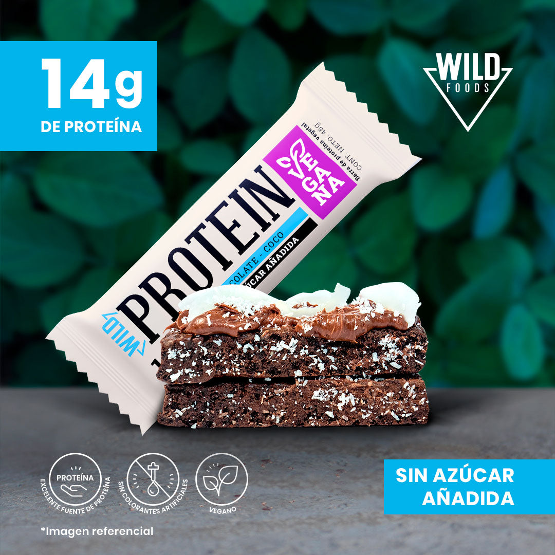 Wild Protein Vegana Chocolate Coco 15 Unidades (3 Cajas)