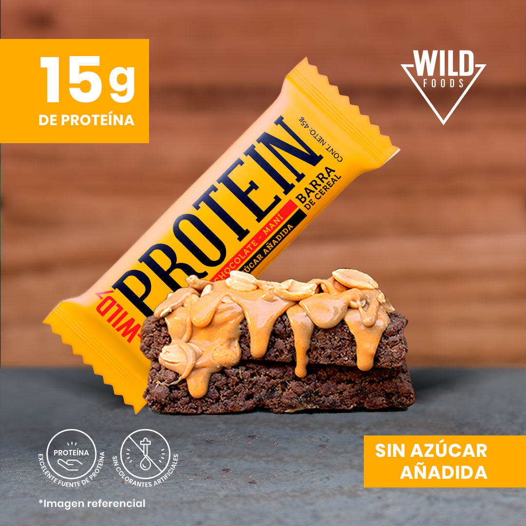 Pack Wild Protein Chocolate-Maní 60 Unidades (12 Cajas)