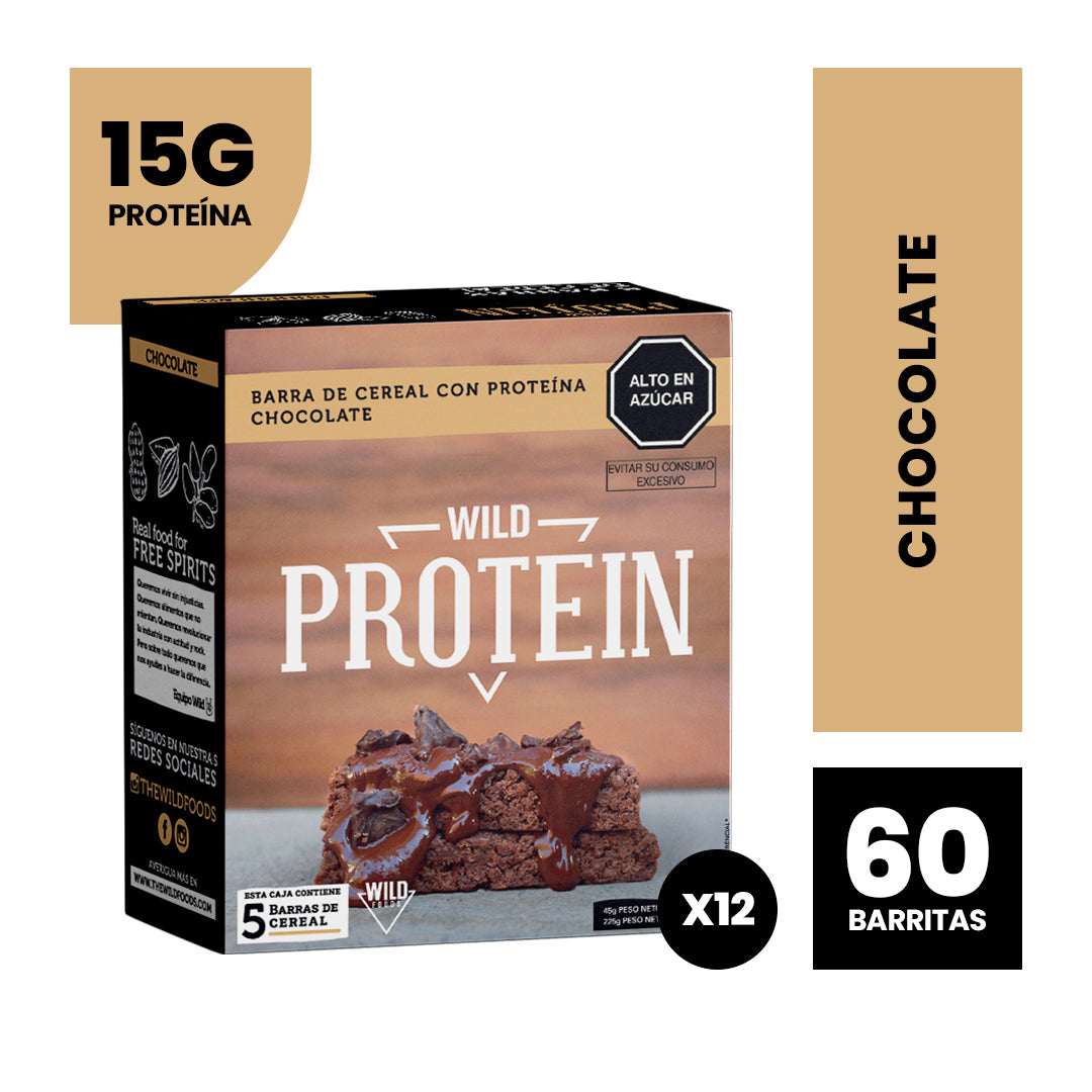 Pack Wild Protein Chocolate 60 Unidades (12 Cajas)